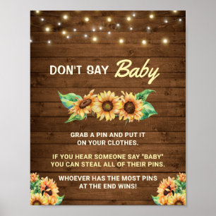 Sage nicht, dass das Baby-Button-Spiel fallen Rust Poster