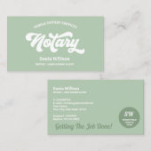 Sage Notary Loan Signing Agent Kalligraphie Visitenkarte (Vorne/Hinten)