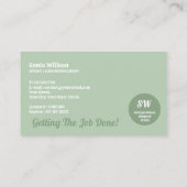 Sage Notary Loan Signing Agent Kalligraphie Visitenkarte (Rückseite)