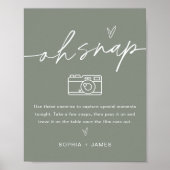 SAGE Oh Snap Disposable Camera Wedding-Zeichen Poster (Vorne)