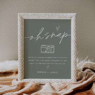 SAGE Oh Snap Disposable Camera Wedding-Zeichen Poster