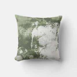 Sage Olive Green Abstract Watercolor Texture Kissen