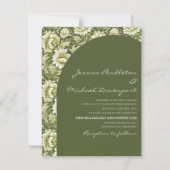 Sage Olive Green Botanical Arch Script Wedding Einladung (Vorderseite)