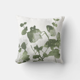 Sage Olive Green Botanical Brunches and Leaves Kissen
