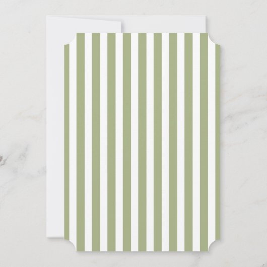 Sage Olive Green Gray Nautical Wedding Einladung (Rückseite)