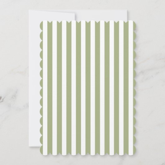 Sage Olive Green Gray Nautical Wedding Einladung (Rückseite)
