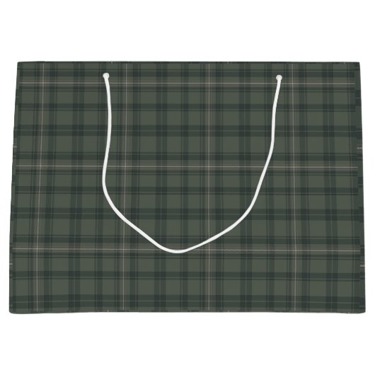 Sage Olive Green Kariert | Moderner Rustikaler Url Große Geschenktüte (Vorderseite)