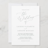 Sage Olive Green Minimalistisch Wedding Einladung (Vorderseite)