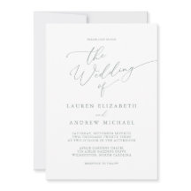 Sage Olive Green Minimalistisch Wedding Einladung