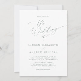 Sage Olive Green Minimalistisch Wedding Einladung