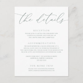 Sage Olive Green Moderne Minimalistische Hochzeit Begleitkarte