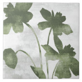 Sage Olive Green Painterly Botanical Art 07 Fliese (Vorderseite)