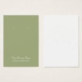 Sage Olive Green Schlicht Simple Custom Earring Ca (Vorne & Hinten)