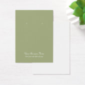 Sage Olive Green Schlicht Simple Custom Earring Ca (Schreibtisch)
