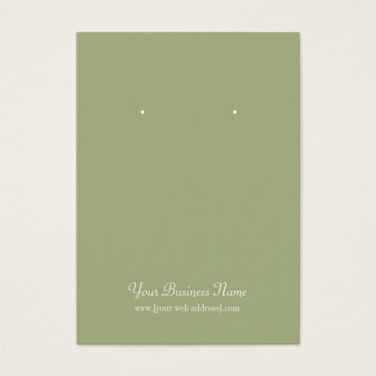 Sage Olive Green Schlicht Simple Custom Earring Ca (Vorderseite)