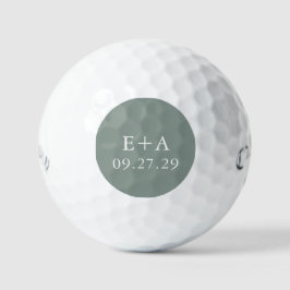 Sage Olive Green Wedding Personalisiert Golfball