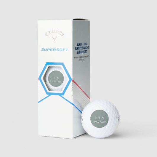 Sage Olive Green Wedding Personalisiert Golfball (Verpackung)