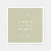 Sage Olive Green Wedding Serviette (Vorderseite)