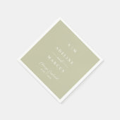 Sage Olive Green Wedding Serviette (Ecke)