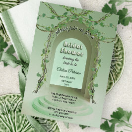Sage Olive Greenery Rustic Boho Vine Bridal Shower Einladung