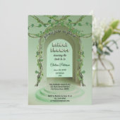 Sage Olive Greenery Rustic Boho Vine Bridal Shower Einladung (Stehend Vorderseite)
