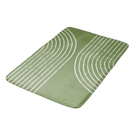 Sage Olive Minimalistisch Bath Matts Badematte (Schrägansicht)