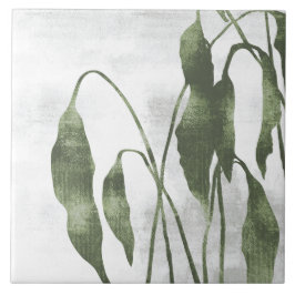 Sage Olivgrün Malerische Botanische Kunst 03 Fliese