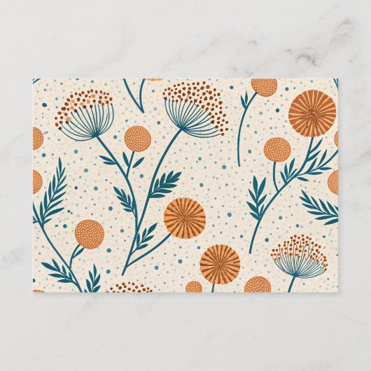 Sage Orange Botanical Diapper Raffle Begleitkarte (Rückseite)