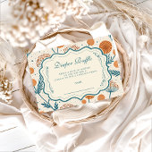 Sage Orange Botanical Diapper Raffle Begleitkarte