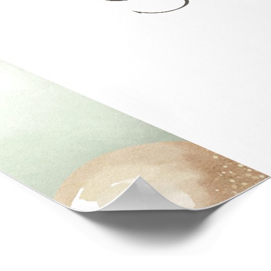 Sage Pampas Grass Arch Baby Dusche Begrüßungszeich Poster (Ecke)