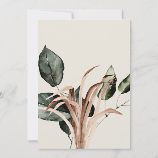 Sage Pampas Grass Boho Bridal Dusche Einladung (Rückseite)