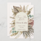 Sage Pampas Grass Save the Date | Boho Rustic (Vorne/Hinten)