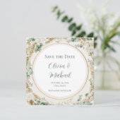 Sage Pampas Grass Save the Date | Personalisierbar (Stehend Vorderseite)