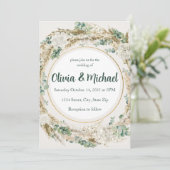 Sage Pampas Grass Wedding Einladung | Bohemisch (Stehend Vorderseite)
