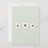 Sage Pastel Blue Ivory Anemone Timeless Wedding Einladung (Rückseite)