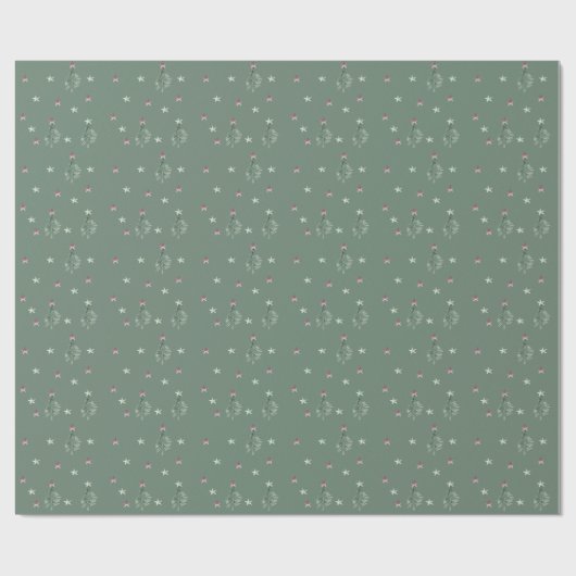 Sage & Pflaumenbäume Weihnachtsgeschenk Geschenkpapier (Flach)