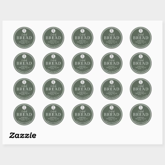 Sage Pine Bakery Sourdough Bread Logo Sticker (Blatt)