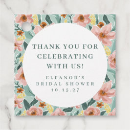 Sage Pink Floral Brautparty Custom Vielen Dank Geschenkanhänger