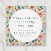 Sage Pink Floral Brautparty Custom Vielen Dank Geschenkanhänger (Vorderseite)
