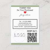 Sage Pink Necklace Earrings Logo Website QR Code Visitenkarte (Rückseite)