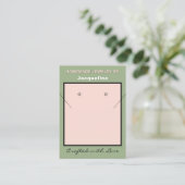 Sage Pink Necklace Earrings Logo Website QR Code Visitenkarte (Stehend Vorderseite)