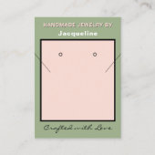Sage Pink Necklace Earrings Logo Website QR Code Visitenkarte (Vorderseite)
