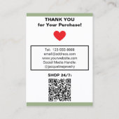 Sage Pink Ohrringe Logo QR Code Visitenkarte (Rückseite)