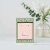 Sage Pink Ohrringe Logo QR Code Visitenkarte (Stehend Vorderseite)