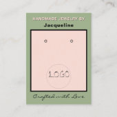 Sage Pink Ohrringe Logo QR Code Visitenkarte (Vorderseite)