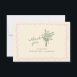 Sage Pink Whimsical Handwritten Dankeskarte<br><div class="desc">This bridal shower thank you card features a hand-drawn squiggle frame in a fun and playful style with a hand drawn flower bouquet, accompanied by a casual, handwritten font that perfectly captures the excitement and joy of the occasion. The card comes in a delightful color scheme of soft pink and...</div>