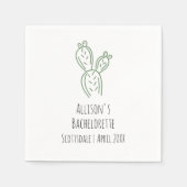 Sage Prickly Pear Cactus Bachelorette Paper Napkin Serviette (Vorderseite)