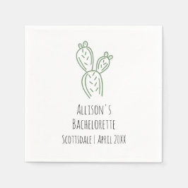 Sage Prickly Pear Cactus Bachelorette Paper Napkin Serviette