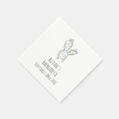 Sage Prickly Pear Cactus Bachelorette Paper Napkin Serviette (Ecke)