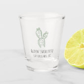 Sage Prickly Pear Cactus Bachelorette Shot Glass Schnapsglas (Vorderseite)